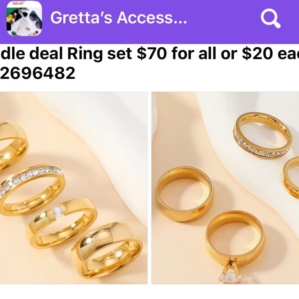 Elegant Gold Ring Set